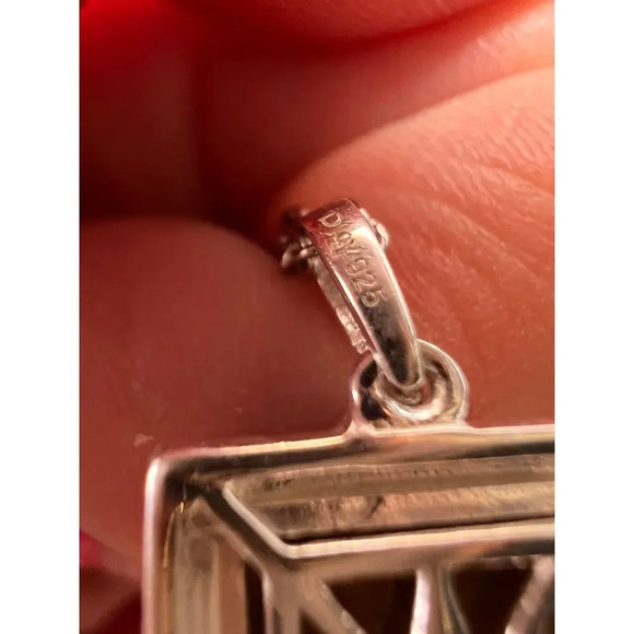 Tigers eye pendant in sterling silver with stainless steel chain - Picture 7 of 11